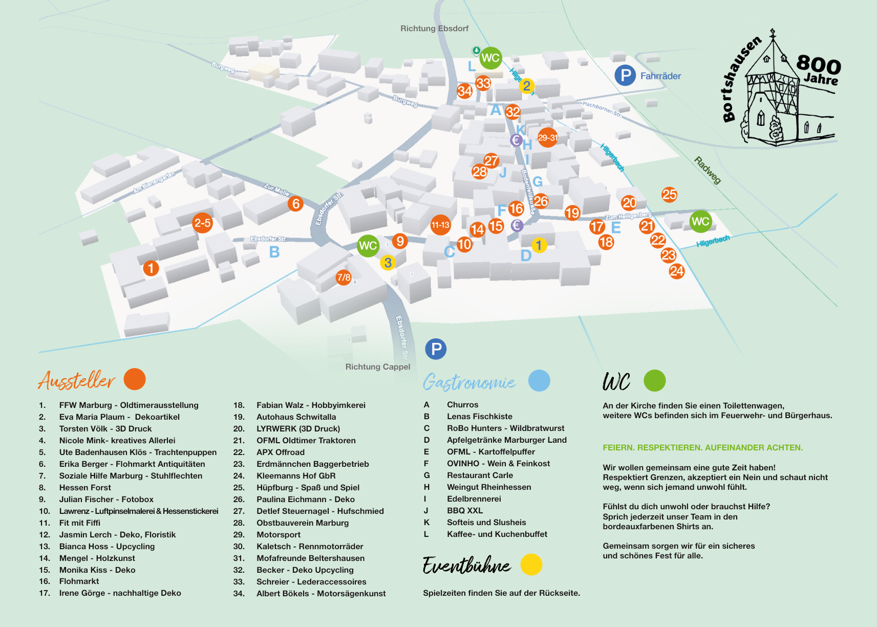 Interaktiver Plan des Höfefests Bortshausen